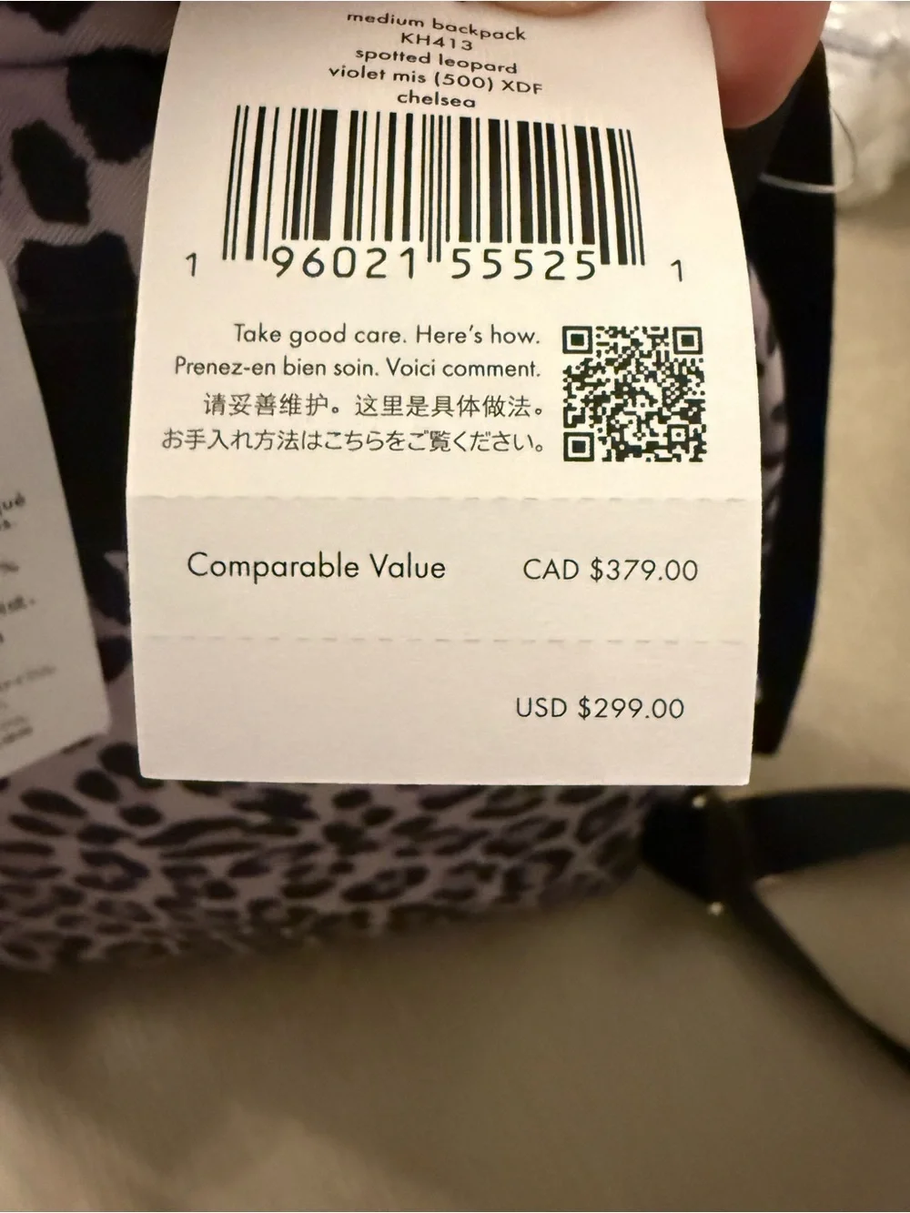 kate spade leopard print mini backpack in pink and black